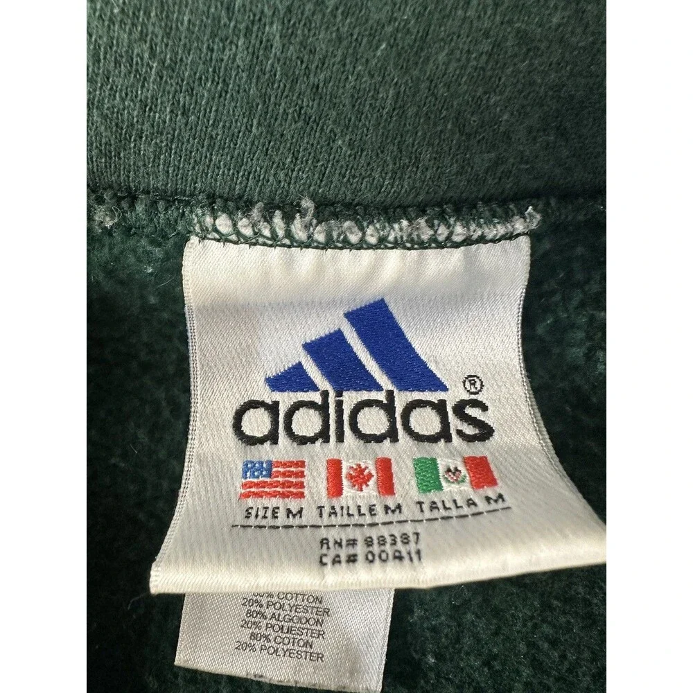VTG 90’s Adidas Sweatshirt‎ Men’s Medium Equipment Sweater Green 1/4 Zip